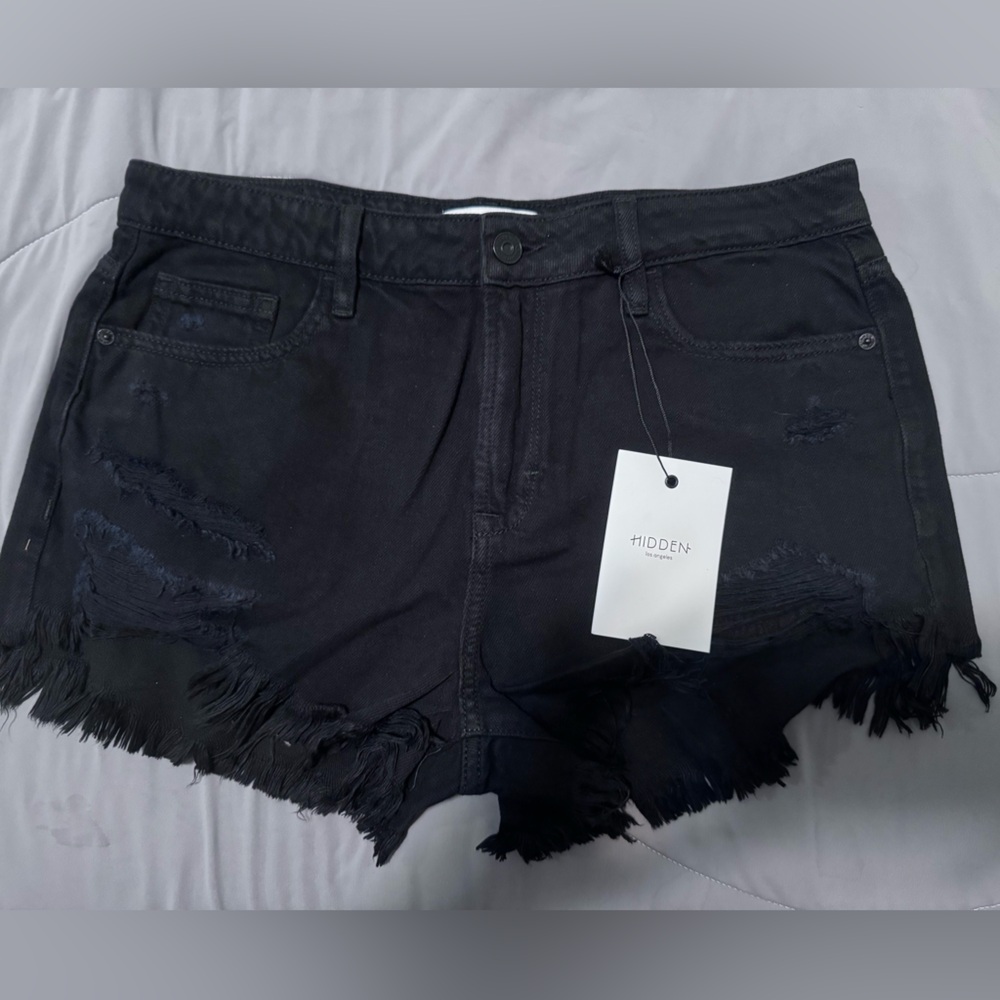 HIDDEN Women's Black Distressed Shorts